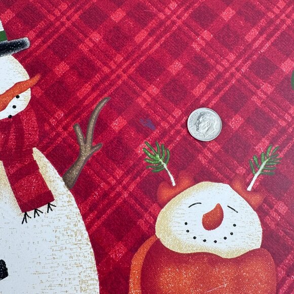 Set Of 6 Vintage Christmas Snowman Penguin Placemats Holiday Vinyl Table Mats - Picture 5 of 7